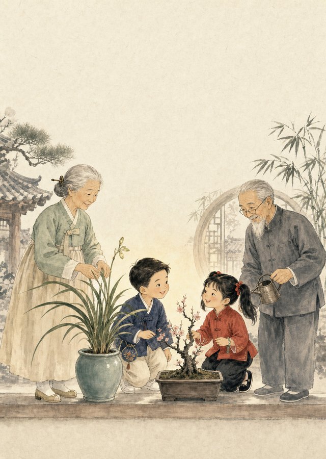 화분 두 개